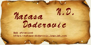 Nataša Doderović vizit kartica